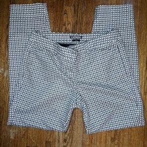 Express Black and White Patterned Cropped Pants